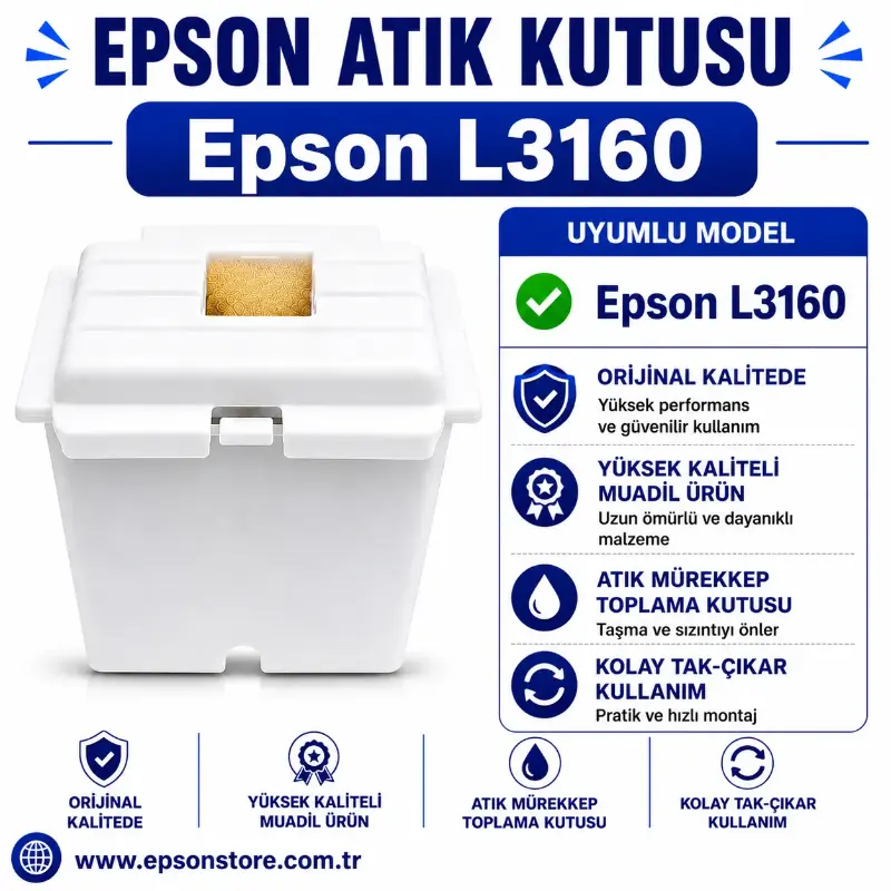 Epson L3160 Atık Mürekkep Pedi Komple Kutu