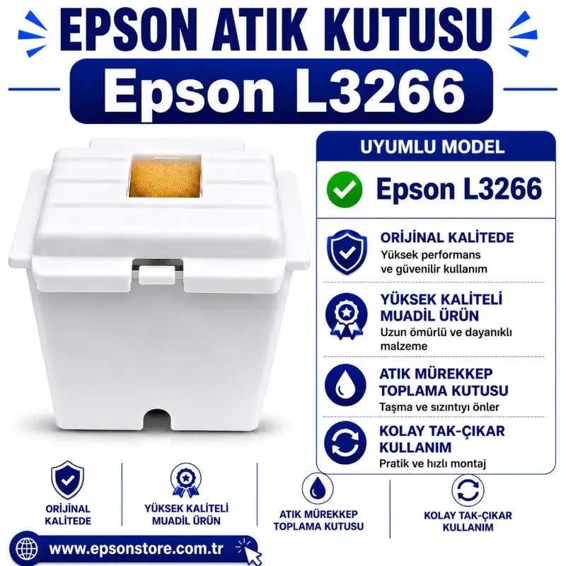 Epson L3266 Uyumlu Komple Atık Mürekkep Pedi Kutusu