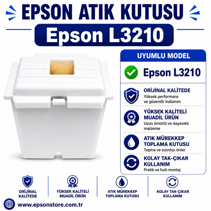 Epson L3210 Uyumlu Komple Atık Mürekkep Pedi Kutusu