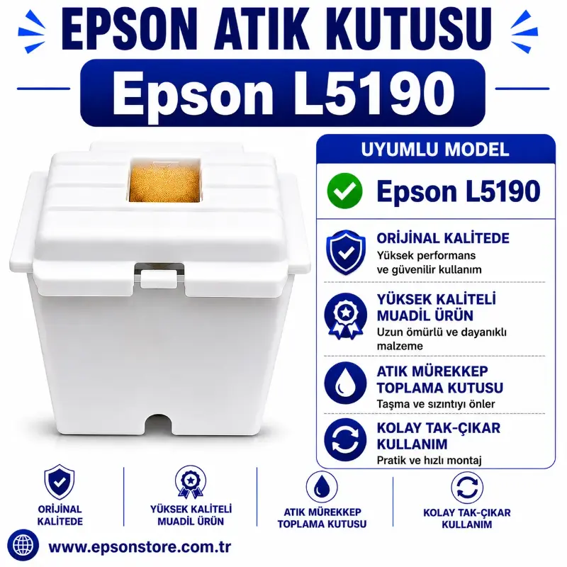 Epson L5190 Uyumlu Atık Mürekkep Pedi Komple Kutu