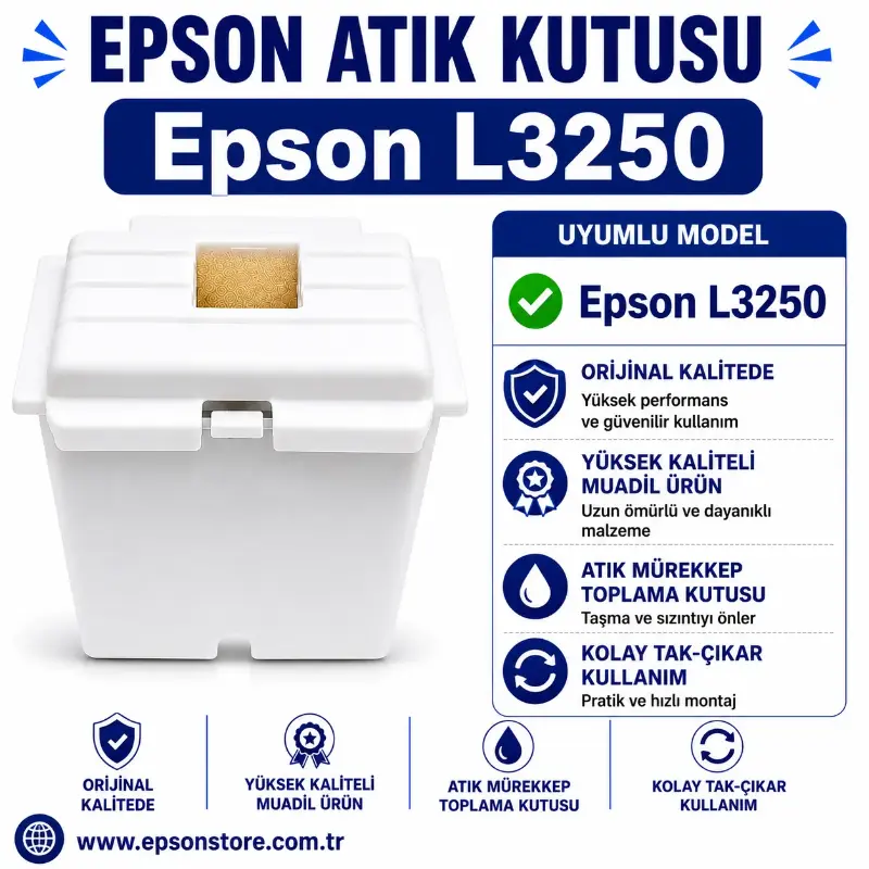 Epson L3250 Uyumlu Komple Atık Mürekkep Pedi Kutusu