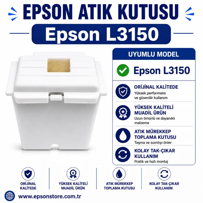 Epson L3150 Atık Mürekkep Pedi Komple Kutu ve Reset Programı