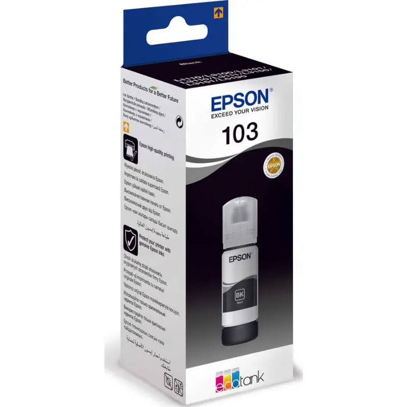 Epson EcoTank 103 C13T00S14A Siyah Orijinal Mürekkep