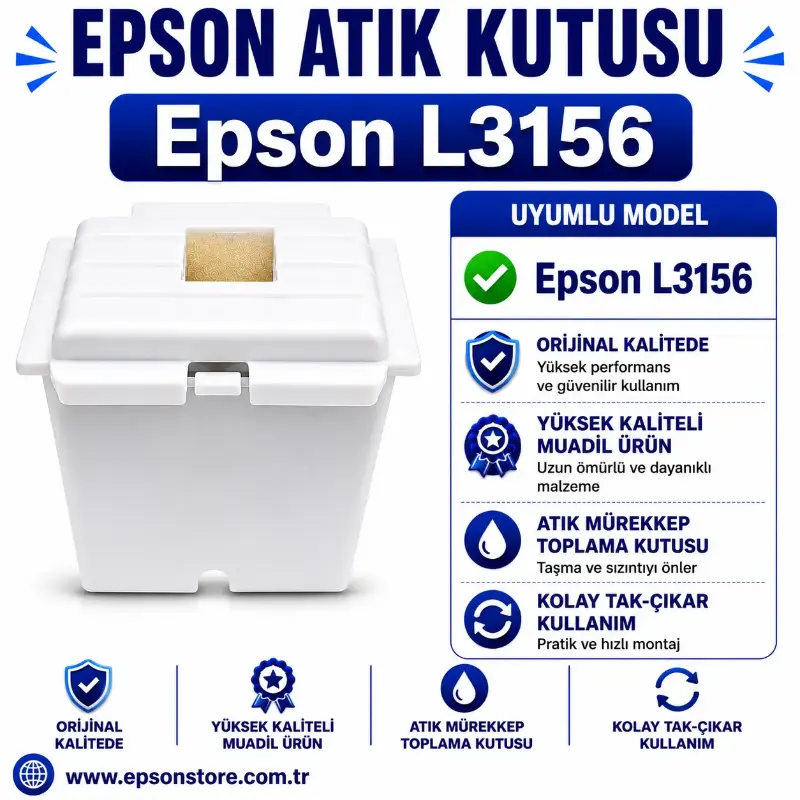 Epson L3156 Atık Mürekkep Pedi Komple Kutu - Orijinal Kalitede Çözüm