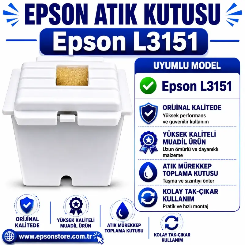 Epson L3251 Uyumlu Atık Mürekkep Pedi Komple Kutu