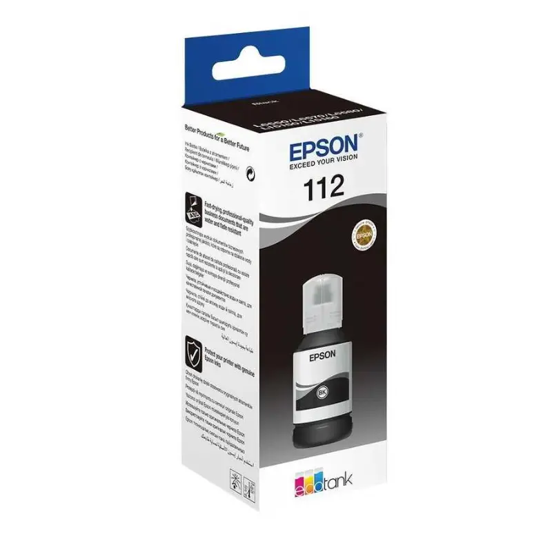 Epson EcoTank 112 C13T06C14A Siyah Orijinal Mürekkep – Yüksek Verimli Baskılar