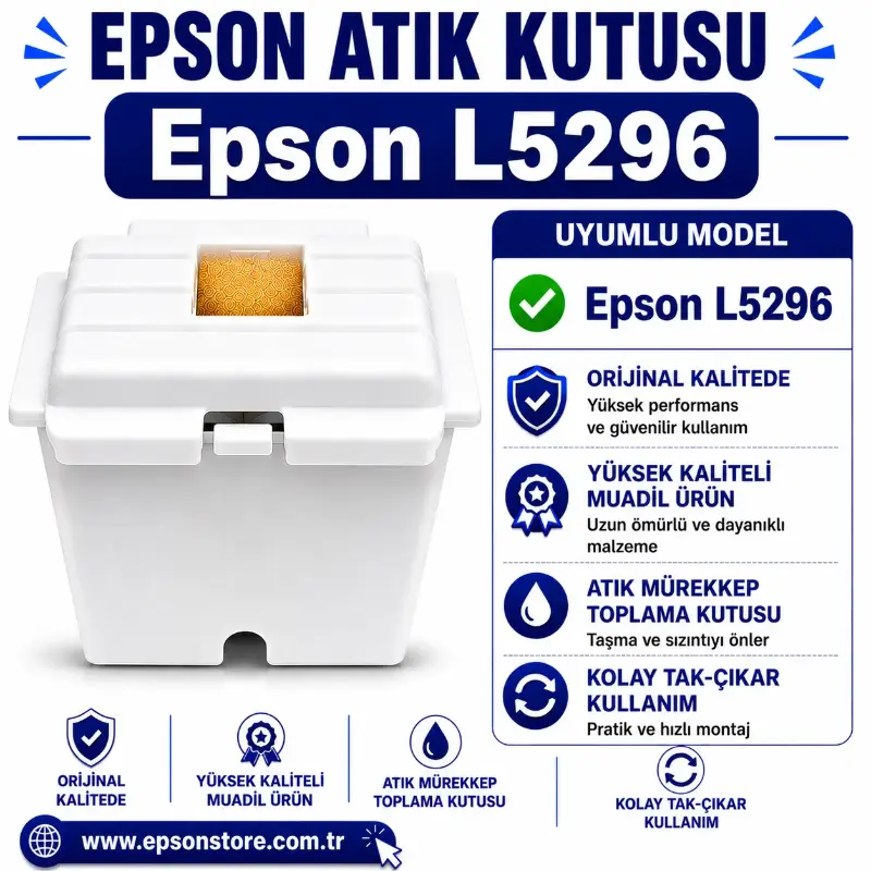 Epson L5296 Uyumlu Atık Mürekkep Pedi Komple Kutu