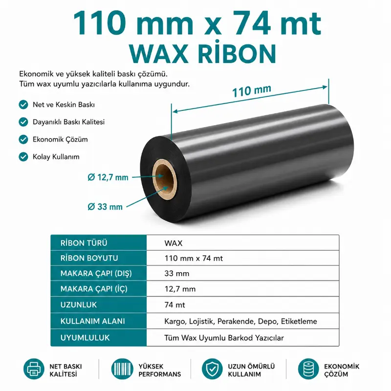 110mmx74mt Wax ribon(11074)